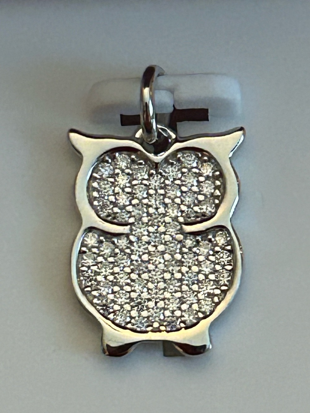 1.00CTW Genuine Moissanite Pave 🦉Owl Pendant Necklace Charm 925 Sterling Silver